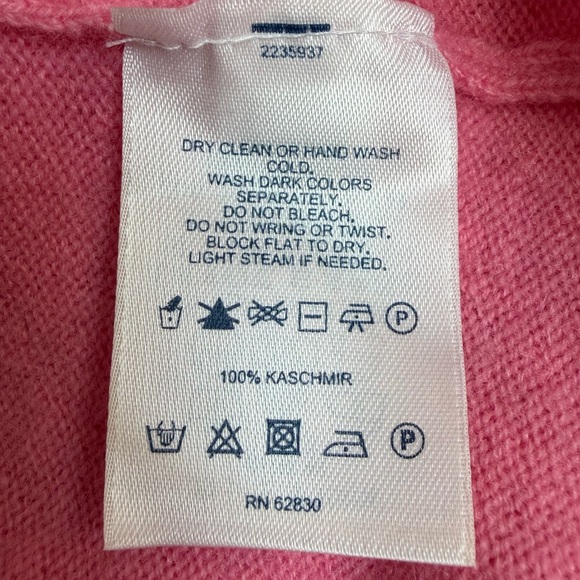 Lands End 100% Cashmere Turtleneck Sweater in Pink Size Large Petite - Picture 7 of 8